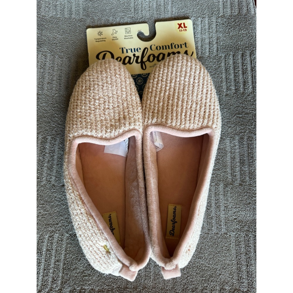 Dearfoams Rachel Chenille Clog Slippers Mauve Pink Memory Foam XL 11-12 NEW
Nwt